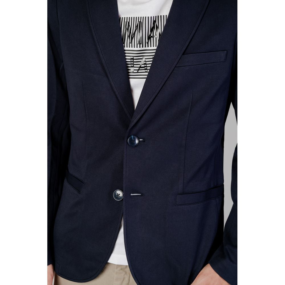 Blue Viscose Blazer - The Luxe Alliance