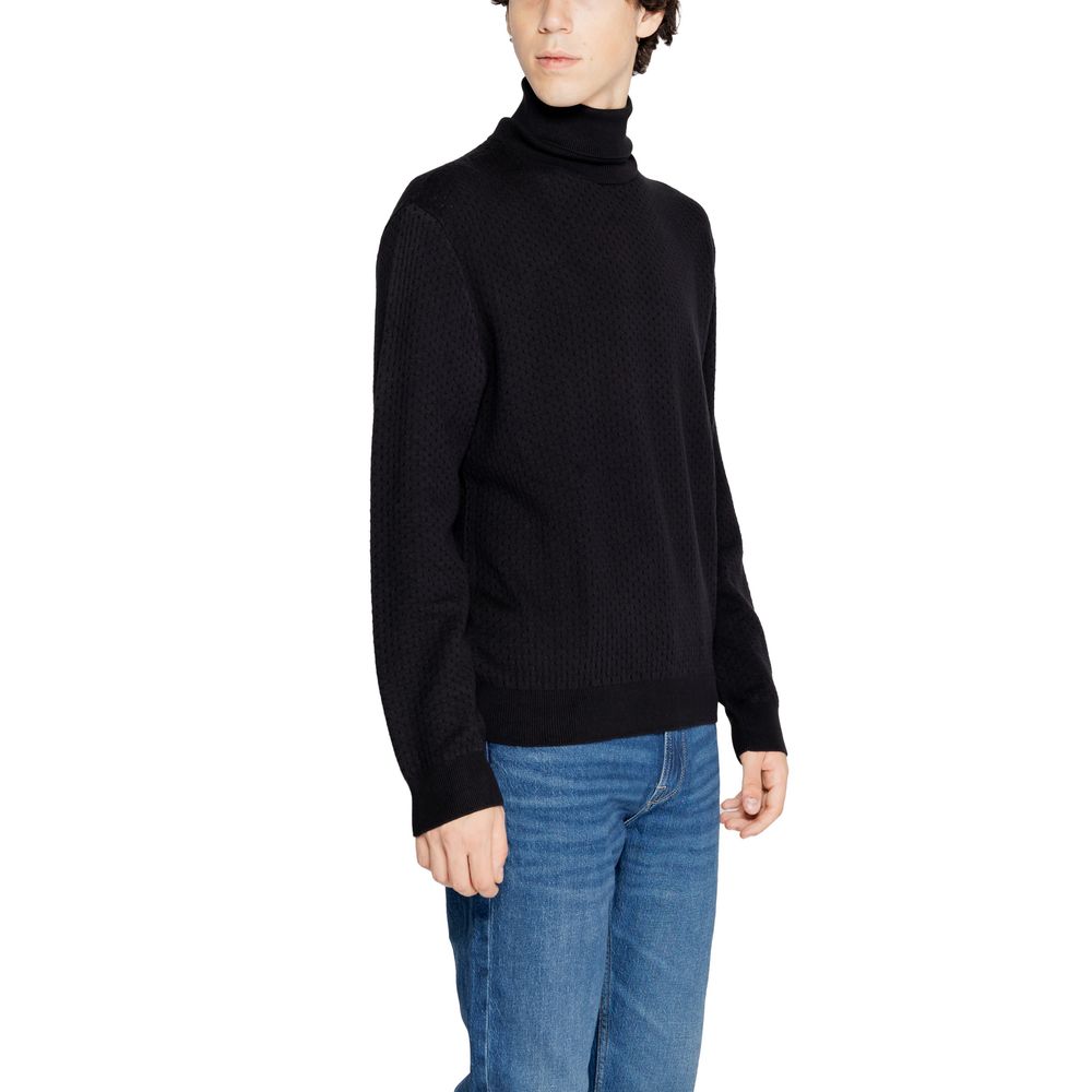 Black Cotton Sweater - Men's Knitwear