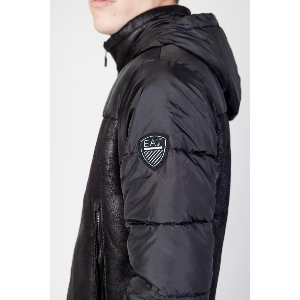 Men's Black Polyester Down Jacket