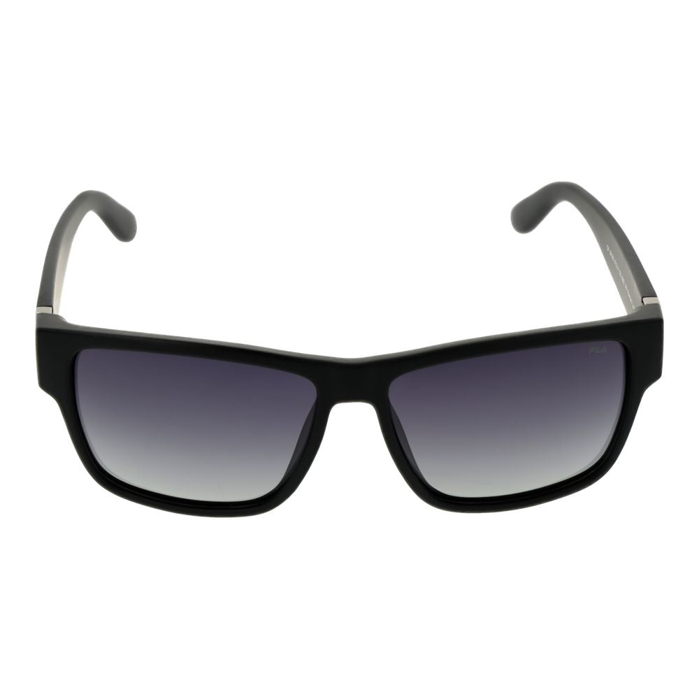 Fila Black Men's Sunglasses – Stylish Square Frames with Grey Polarized Lenses