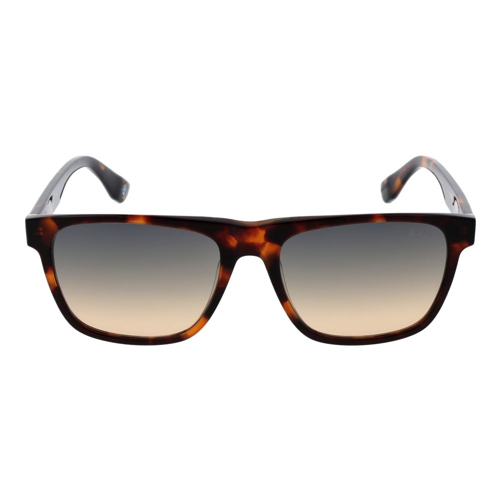 BMW Brown Men’s Sunglasses – Square Full-Rim Frame with Brown Gradient Lenses, 55mm