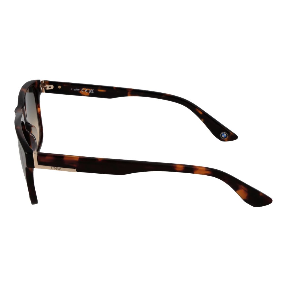 BMW Brown Men’s Sunglasses – Square Full-Rim Frame with Brown Gradient Lenses, 55mm