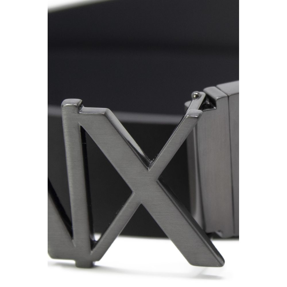 Armani Exchange Black Leather Belt for Men