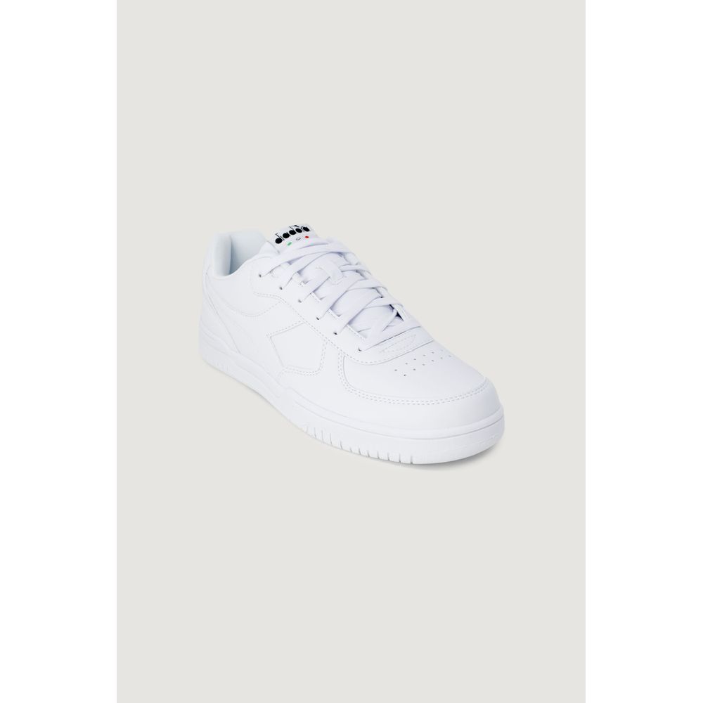 White Synthetic Leather Sneaker - Men's Sneakers for Spring/Summer