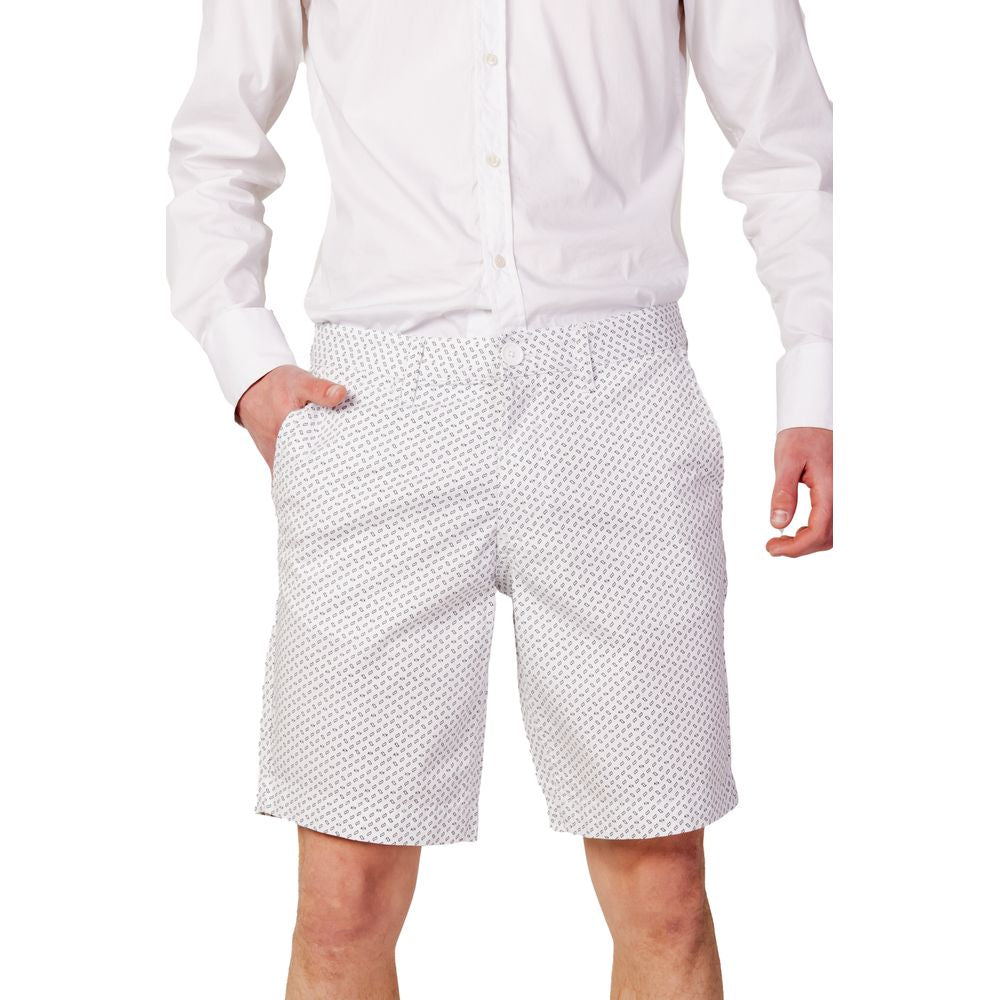 Armani Exchange Classic White Cotton Shorts - Men's Bermuda