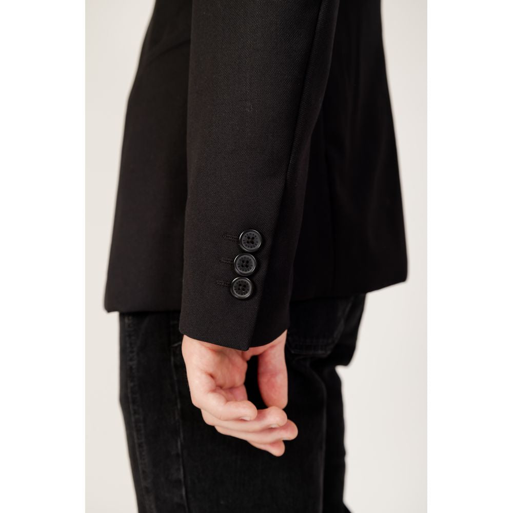 Stylish Black Polyester Blazer for Men