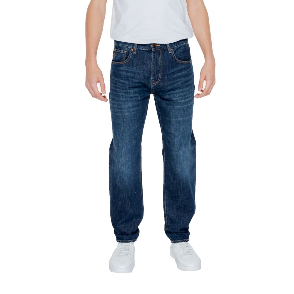 Blue Cotton Slim Jeans for Men