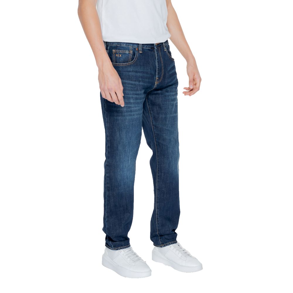 Blue Cotton Slim Jeans for Men