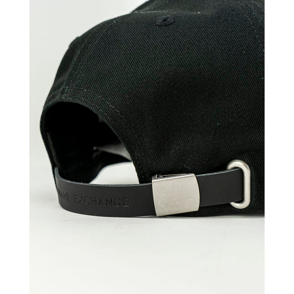 Classic Black Cotton Hat with Visor