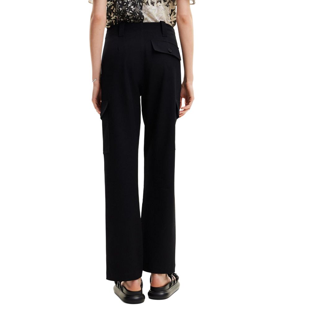 Desigual Black Polyester Palazzo Trousers for Women