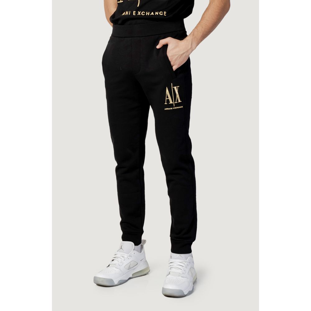 Armani Exchange Black Cotton Joggers