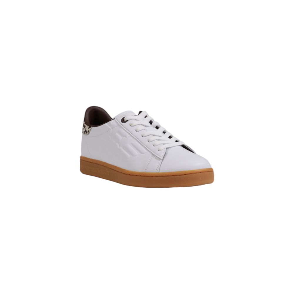 Beige Leather Sneaker with Leopard Detail