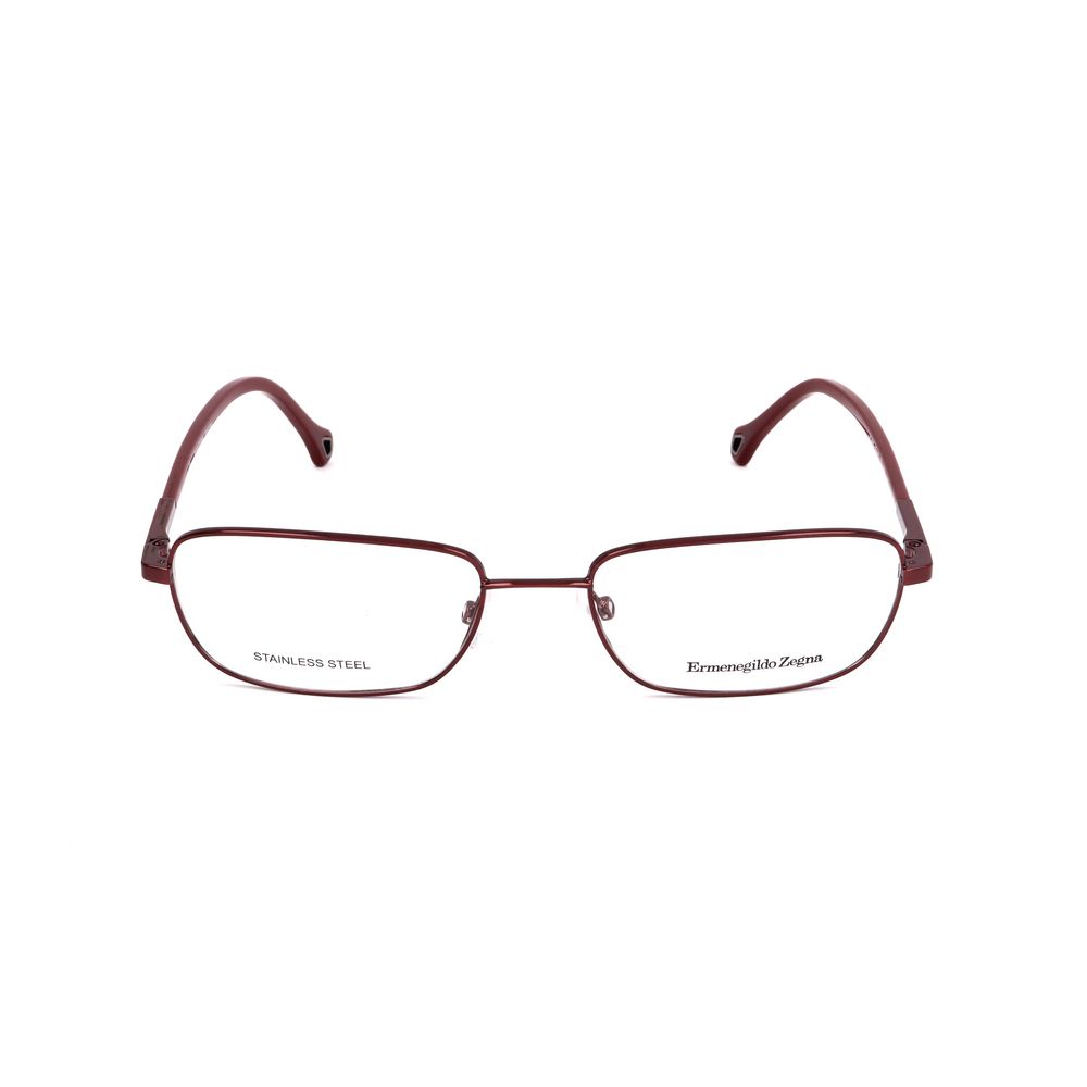Ermenegildo Zegna Red Metal Frame Optical Glasses – Stylish Square Design