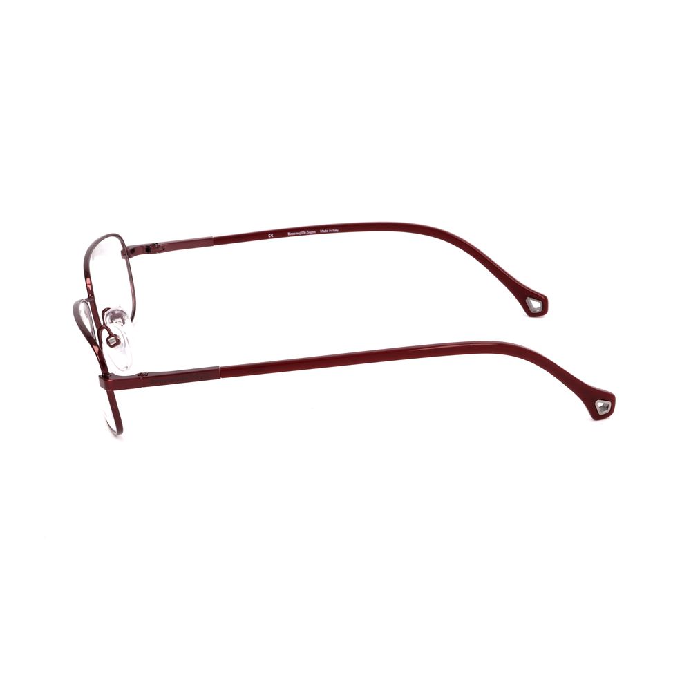 Ermenegildo Zegna Red Metal Frame Optical Glasses – Stylish Square Design