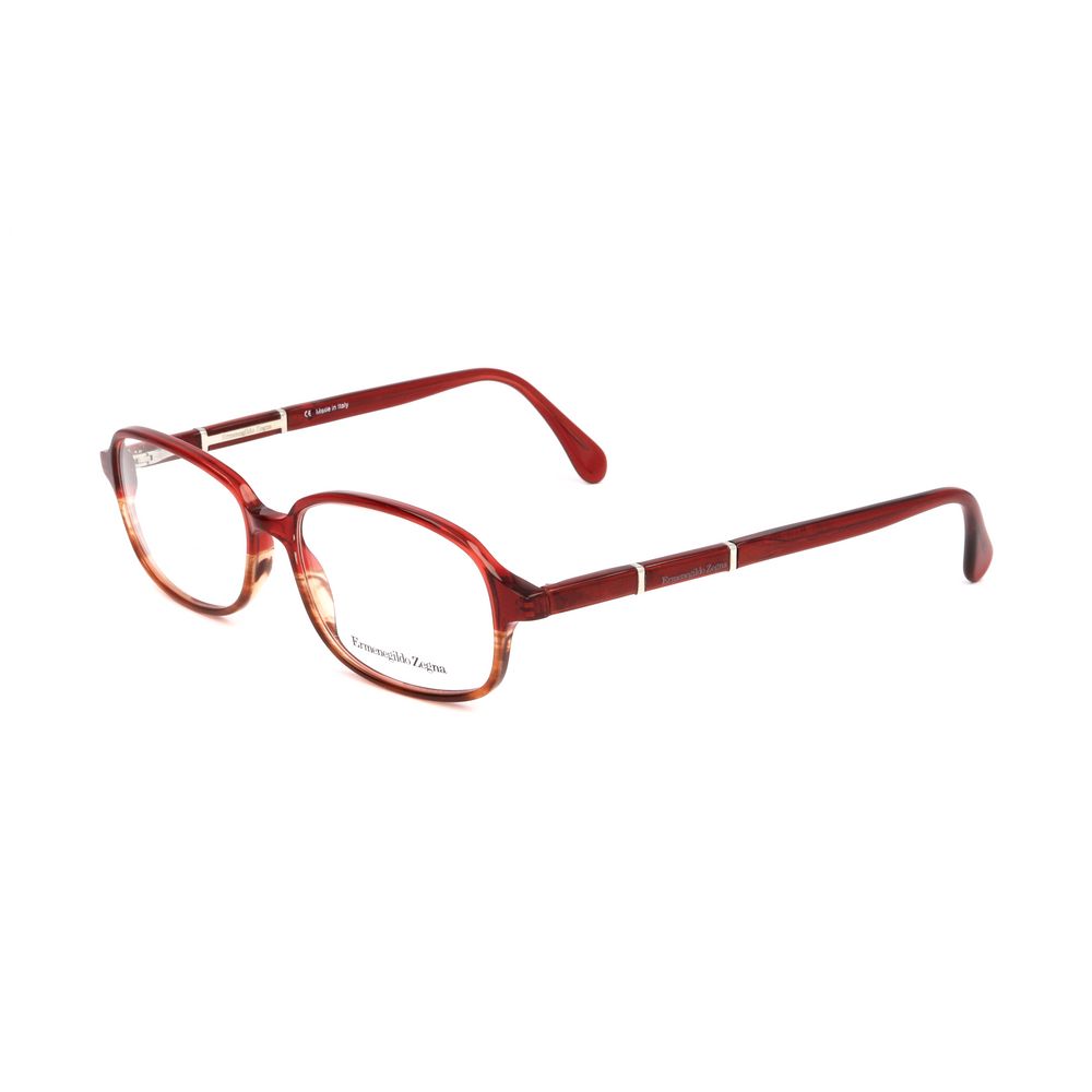Ermenegildo Zegna Red Plastic Optical Glasses – Square Full-Rim Frame