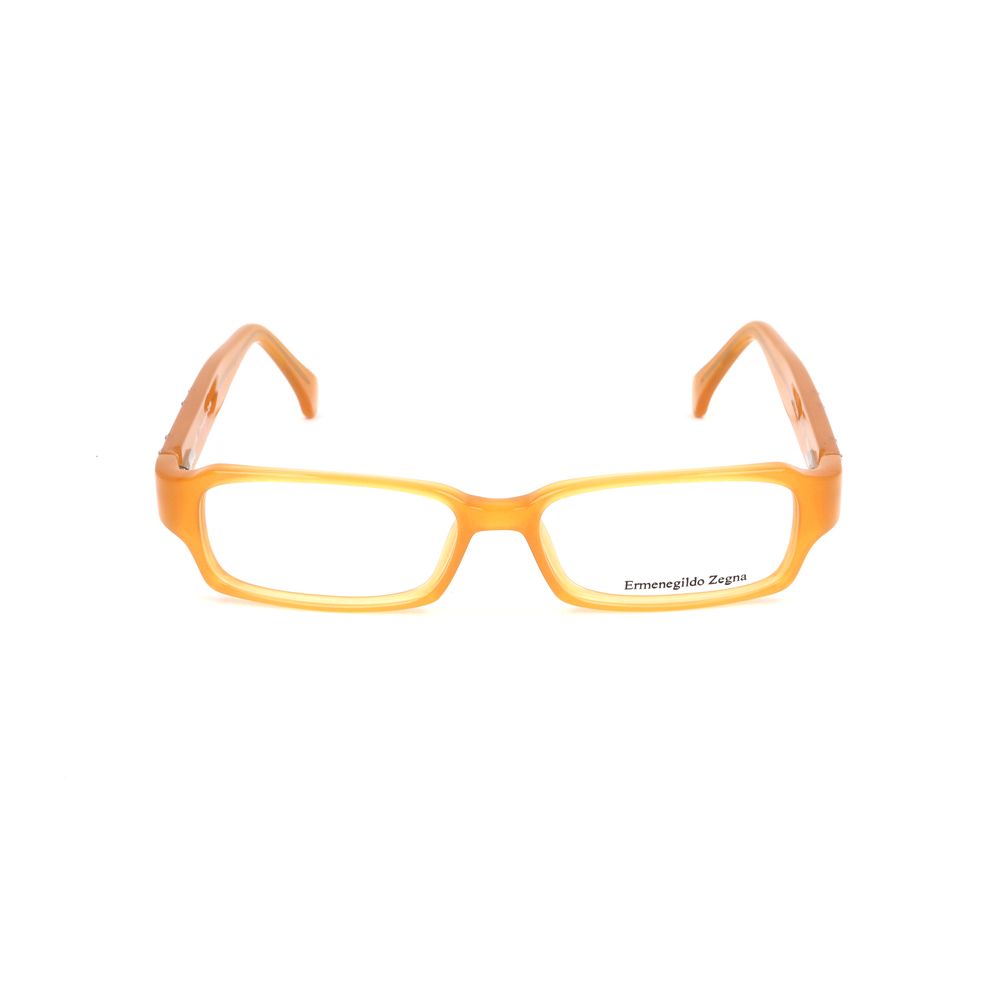 Ermenegildo Zegna Yellow Plastic Frames – Square Full-Rim Demo Lens Eyewear
