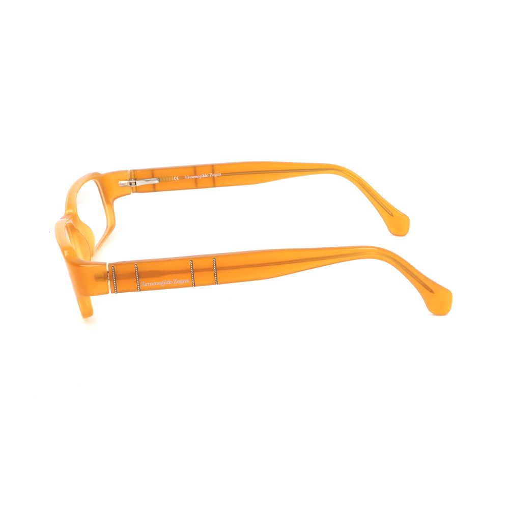 Ermenegildo Zegna Yellow Plastic Frames – Square Full-Rim Demo Lens Eyewear