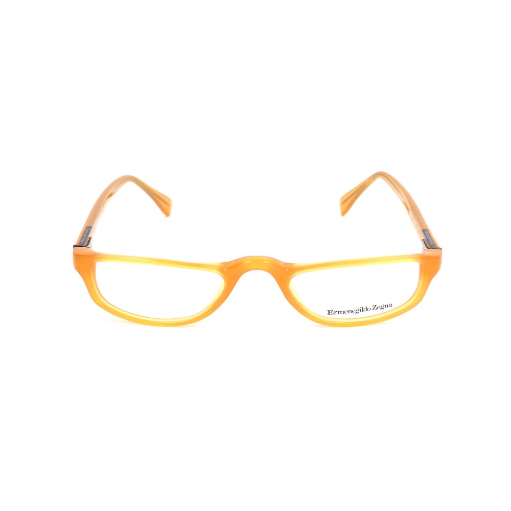 Ermenegildo Zegna Yellow Plastic Optical Glasses – Square Full-Rim Frame