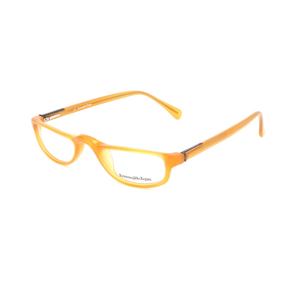 Ermenegildo Zegna Yellow Plastic Optical Glasses – Square Full-Rim Frame