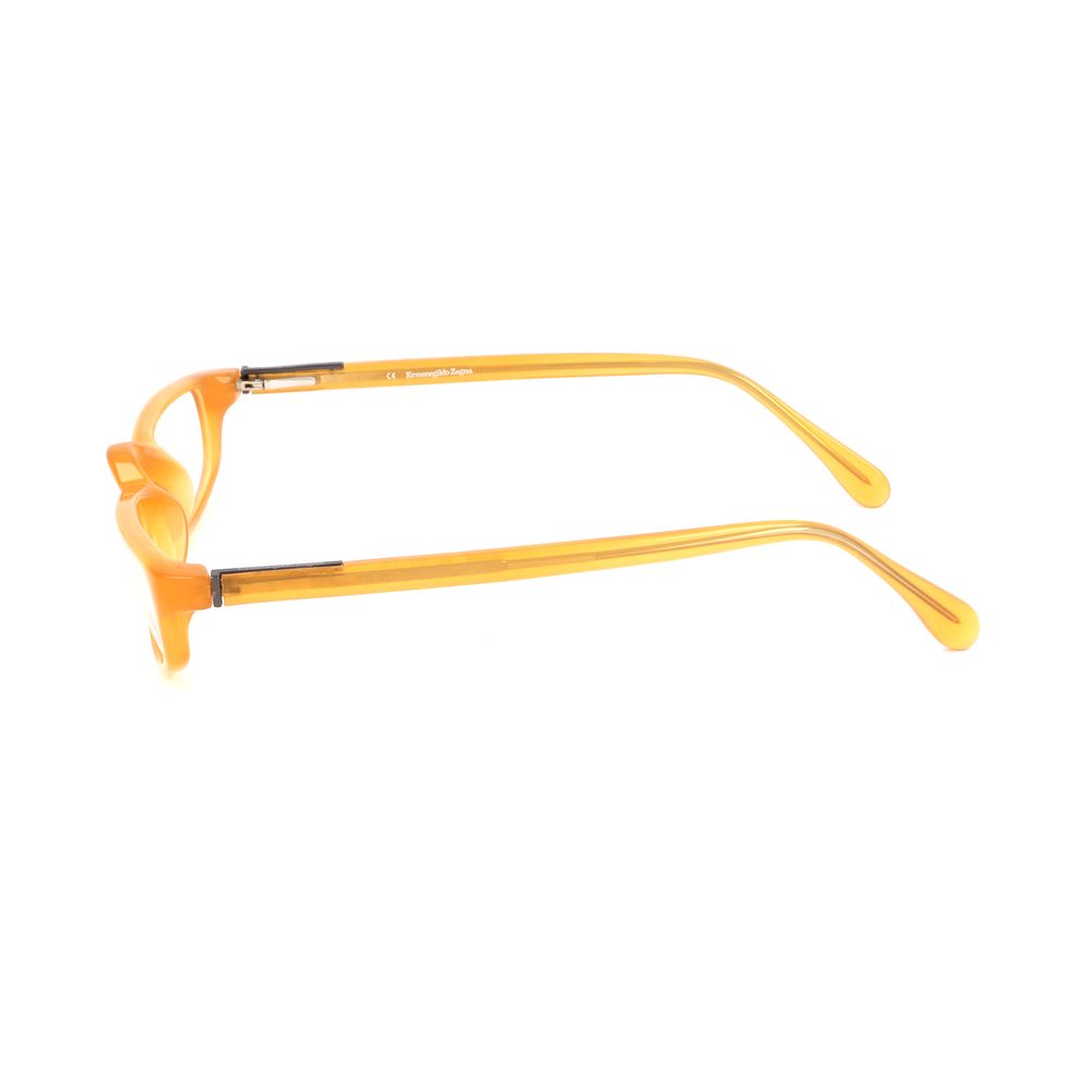 Ermenegildo Zegna Yellow Plastic Optical Glasses – Square Full-Rim Frame