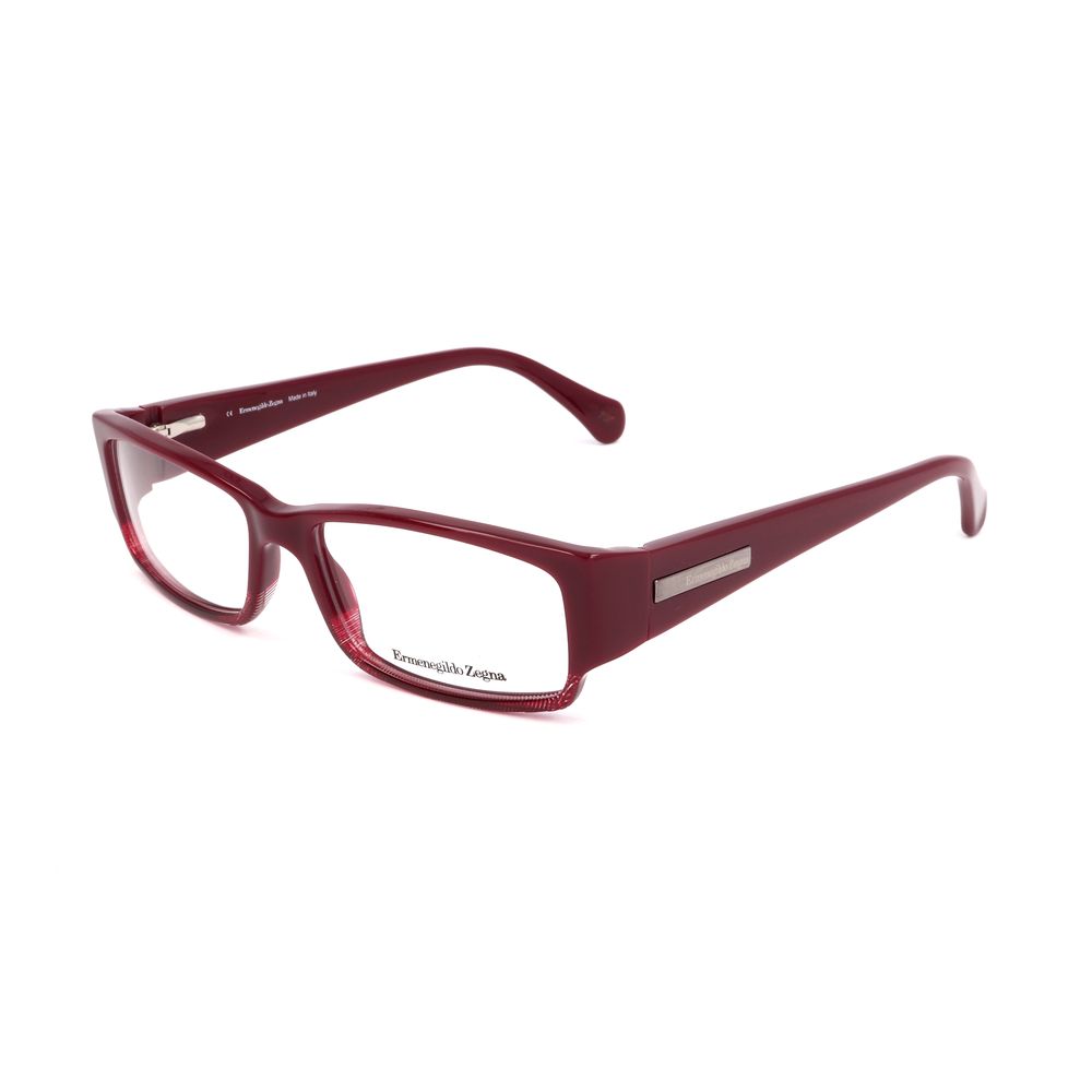 Ermenegildo Zegna Red Plastic Frames – Square Full-Rim Demo Lens Eyewear