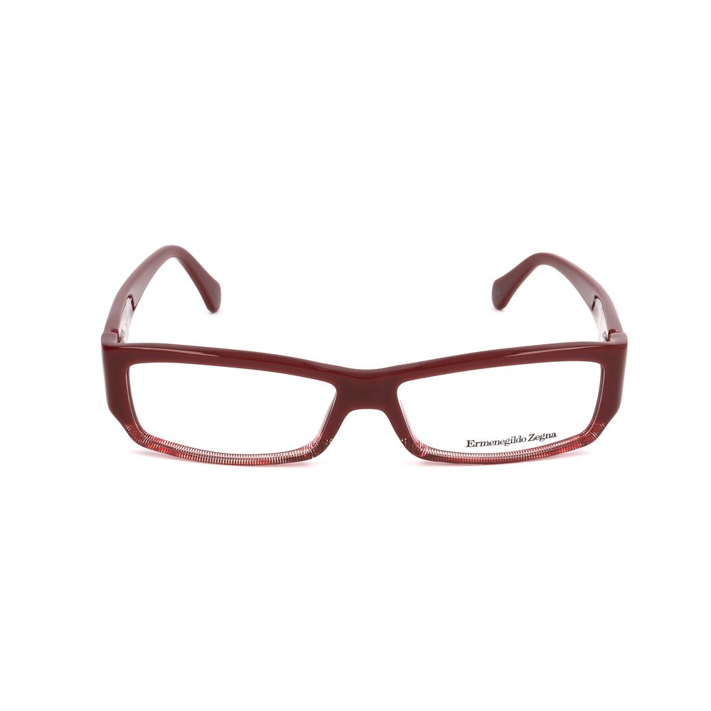 Ermenegildo Zegna Red Plastic Square Demo Lens Optical Frames