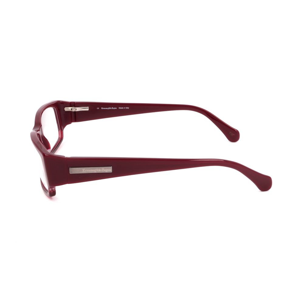 Ermenegildo Zegna Red Plastic Frames – Square Full-Rim Demo Lens Eyewear