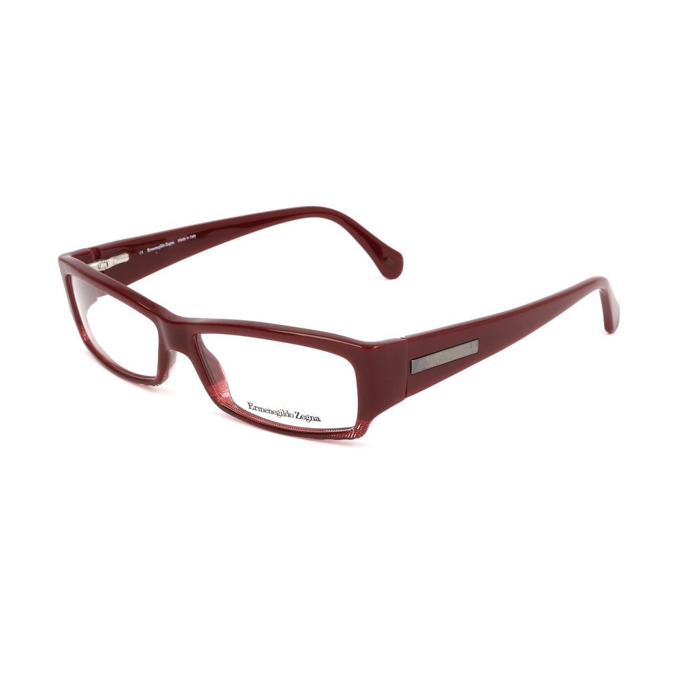 Ermenegildo Zegna Red Plastic Square Demo Lens Optical Frames