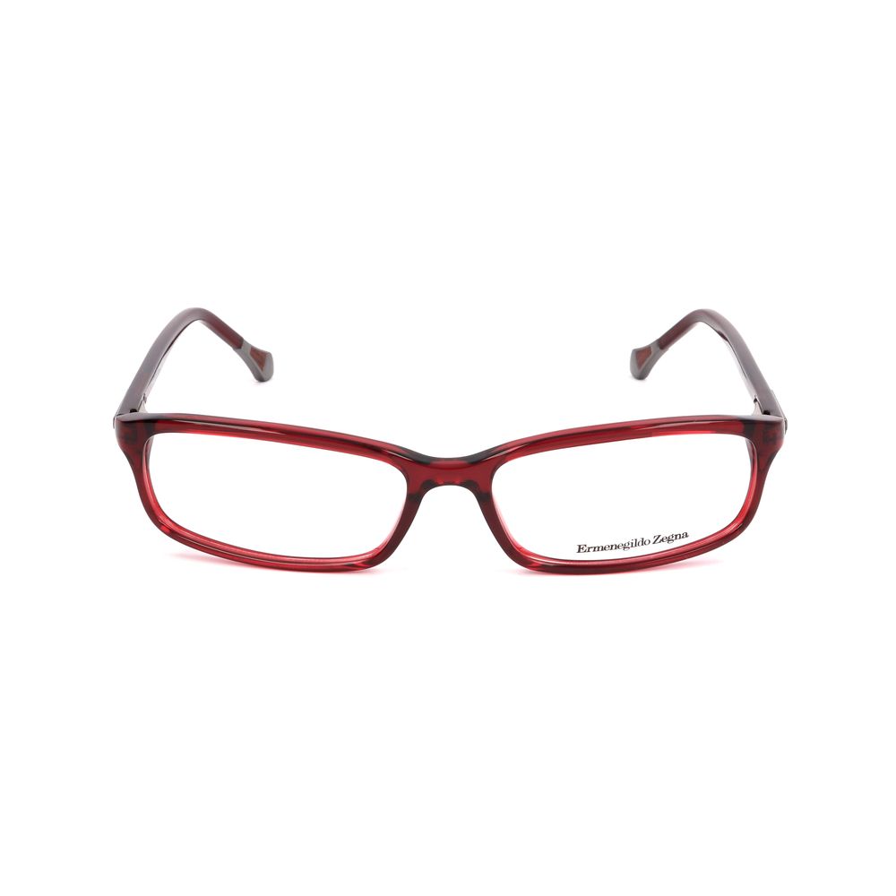 Ermenegildo Zegna Red Plastic Frames – Stylish Square Demo Lens Eyewear