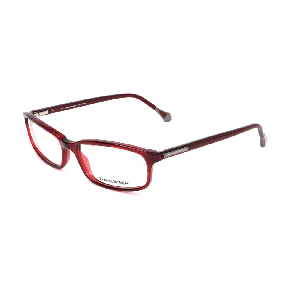 Ermenegildo Zegna Red Plastic Frames – Stylish Square Demo Lens Eyewear