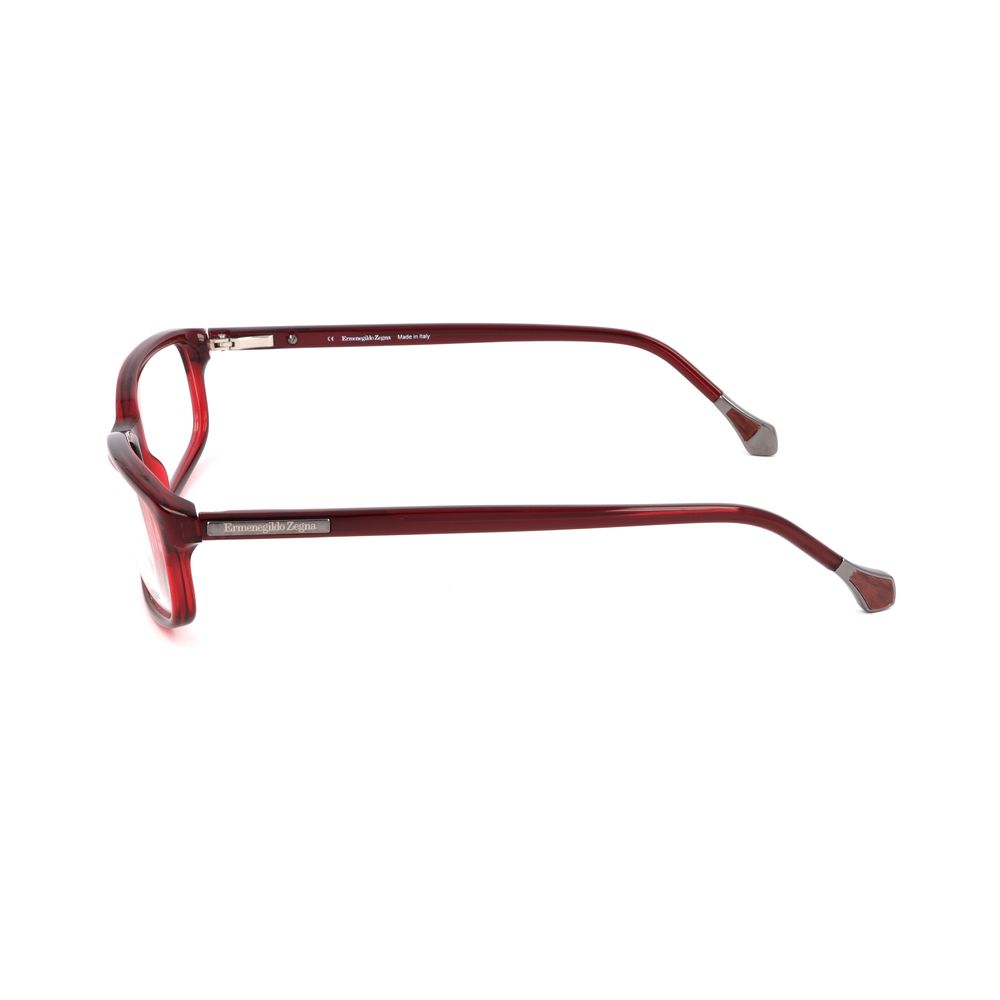 Ermenegildo Zegna Red Plastic Frames – Stylish Square Demo Lens Eyewear