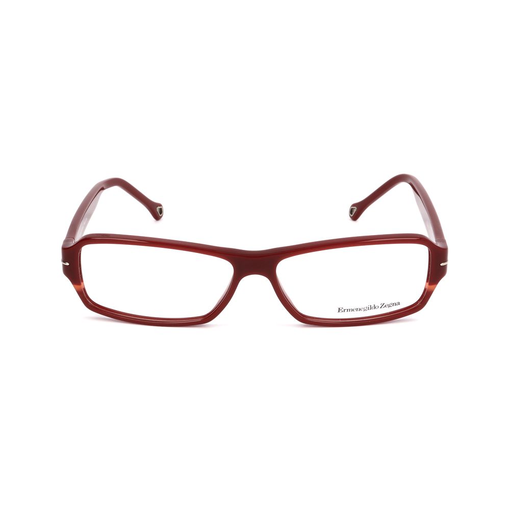 Ermenegildo Zegna Red Plastic Optical Glasses – Square Frame, 57mm