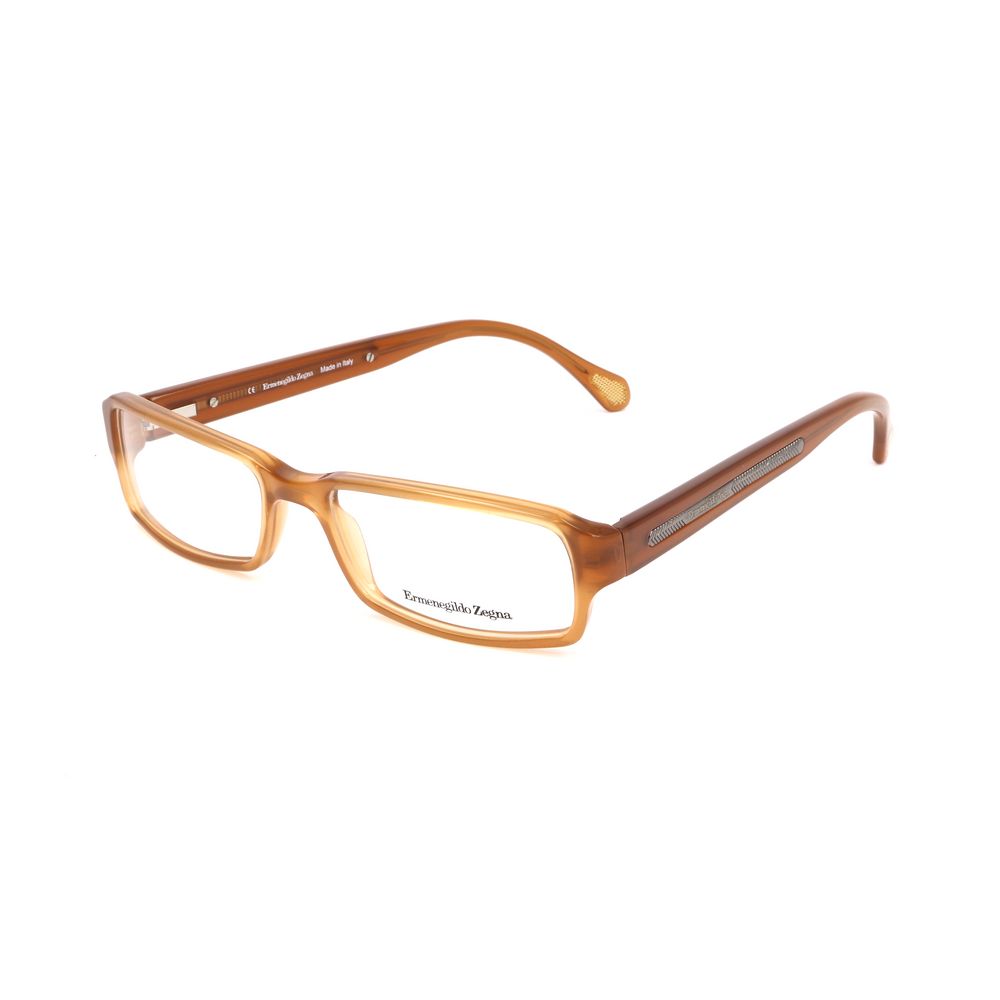 Ermenegildo Zegna Brown Plastic Frames – Stylish Demo-Lens Optical Glasses