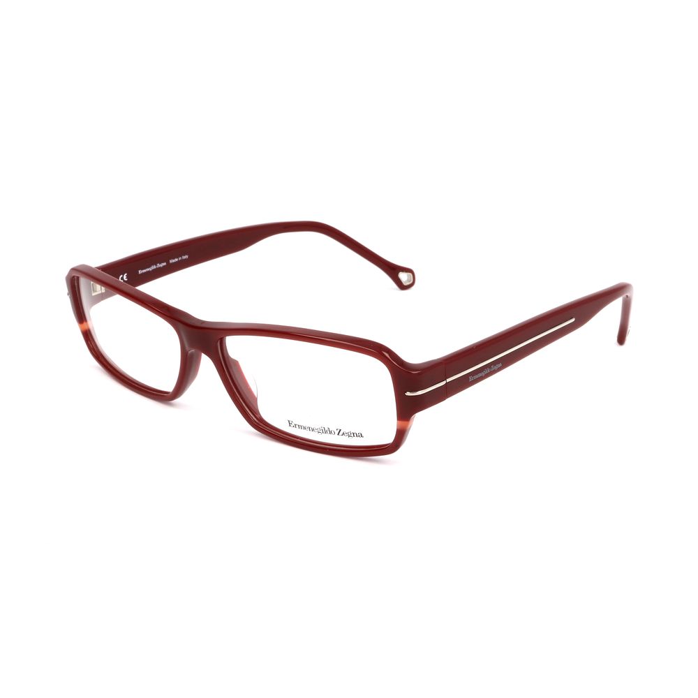 Ermenegildo Zegna Red Plastic Optical Glasses – Square Frame, 57mm