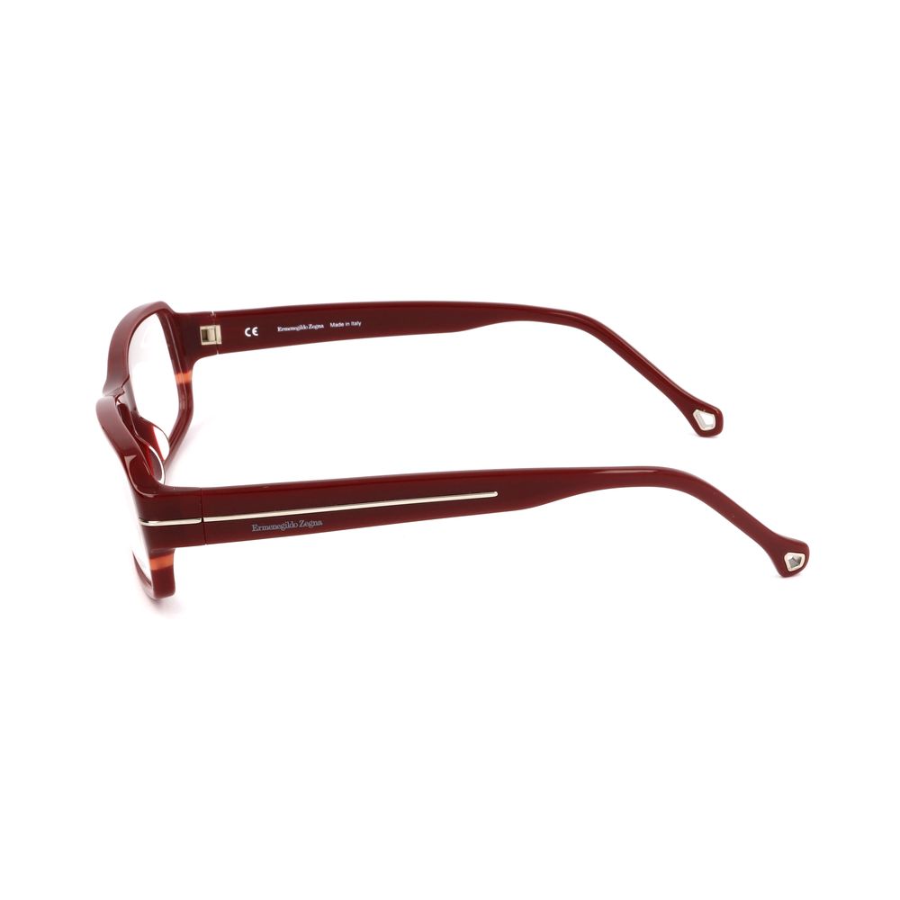 Ermenegildo Zegna Red Plastic Optical Glasses – Square Frame, 57mm