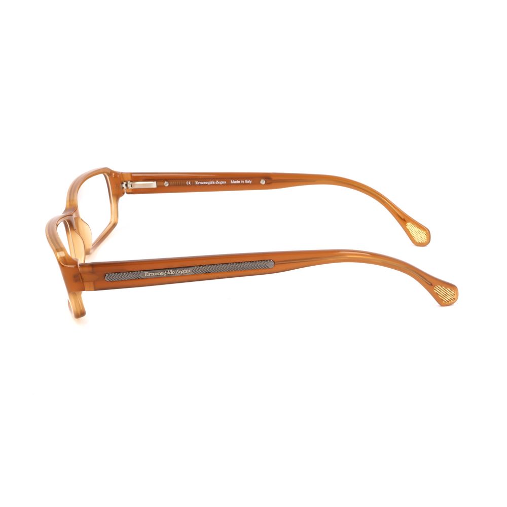 Ermenegildo Zegna Brown Plastic Frames – Stylish Demo-Lens Optical Glasses
