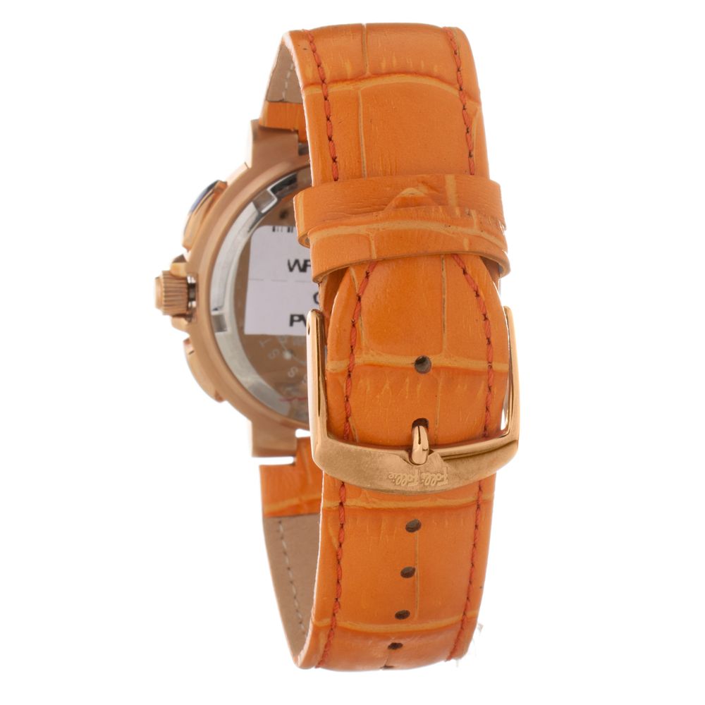 Folli Follie Women’s Watch, White Dial, Orange Leather Strap