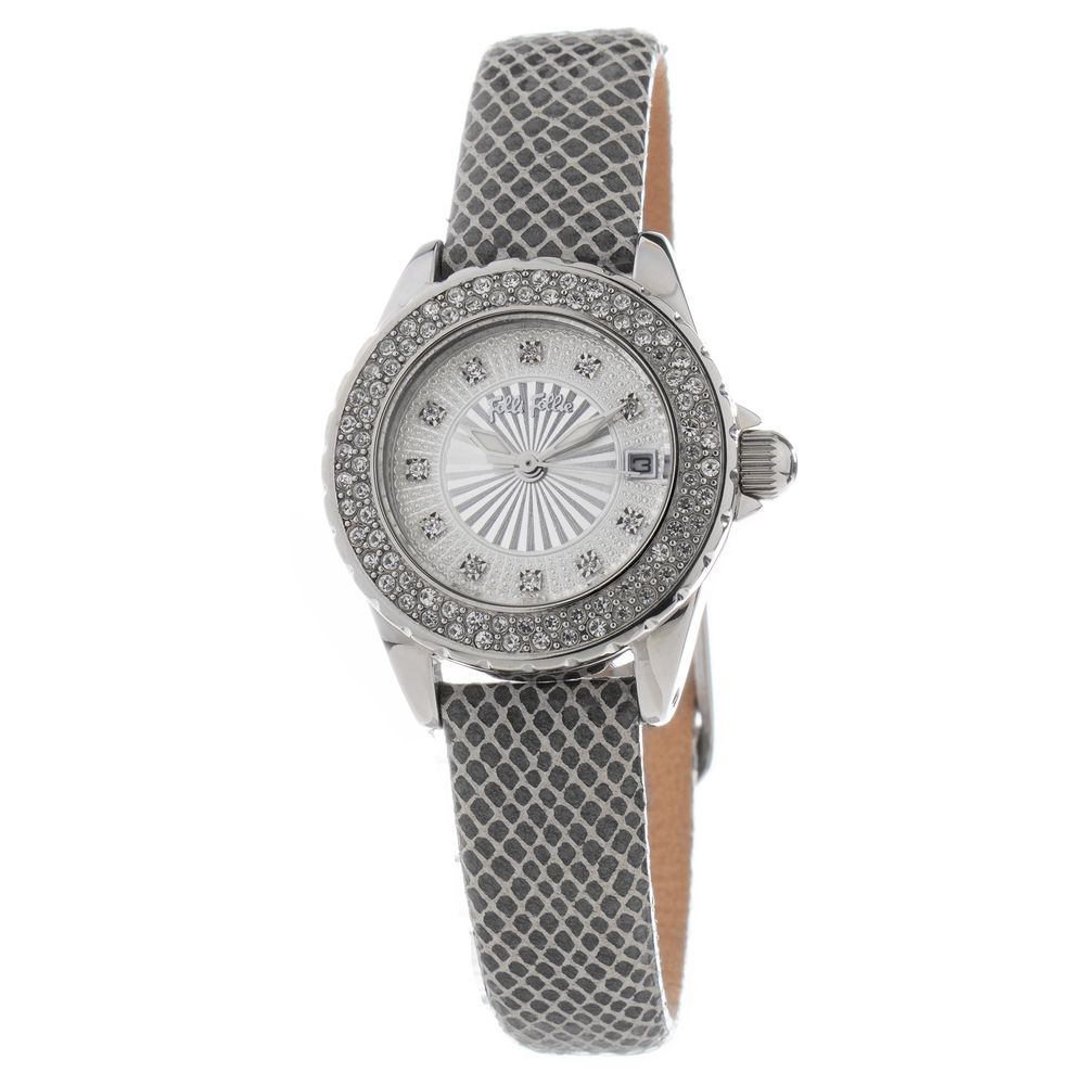 Folli Follie Women's Watch, White Dial, Grey Leather Strap