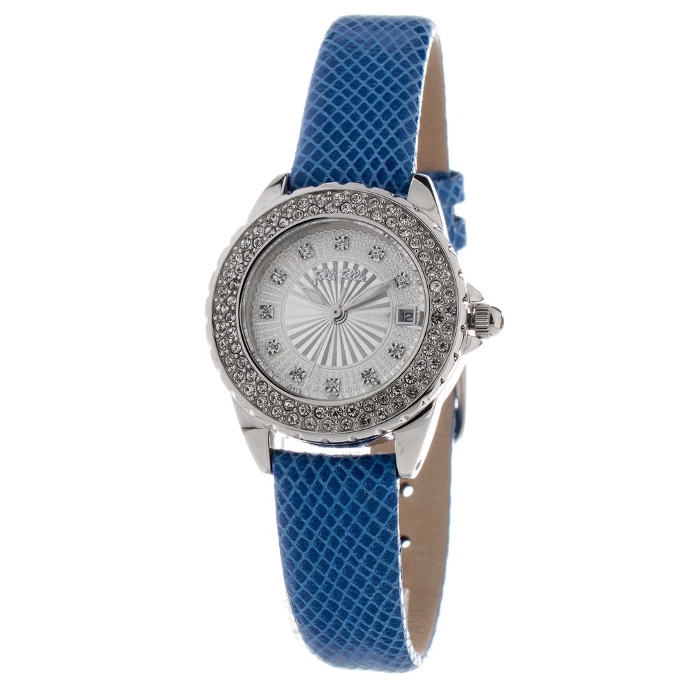 Folli Follie Women’s Watch, Analog Display, Blue Leather Strap