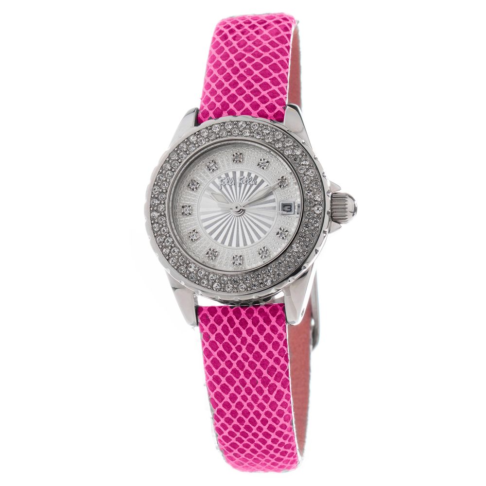 Folli Follie Women’s Watch, White Dial, Pink Leather Strap