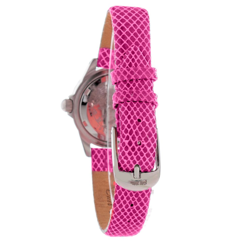 Folli Follie Women’s Watch, White Dial, Pink Leather Strap