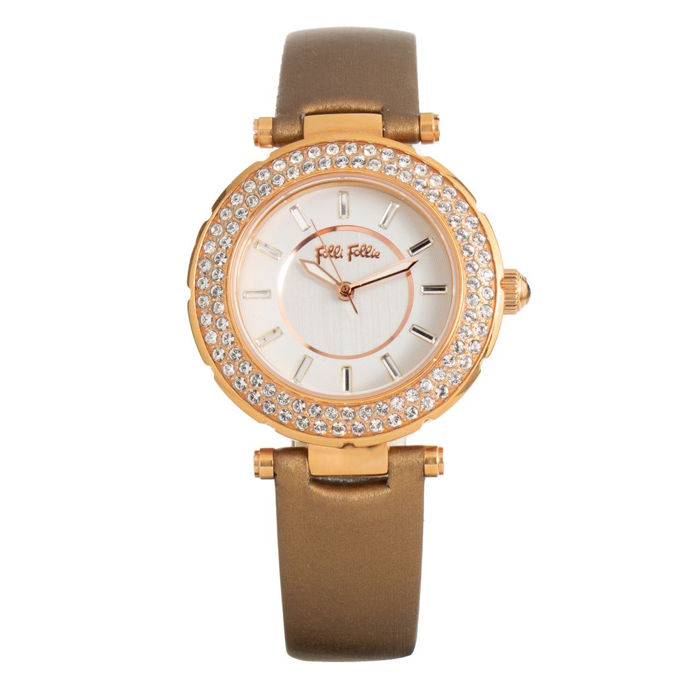 Folli Follie Women’s Watch, Grey Dial, Brown Leather Strap