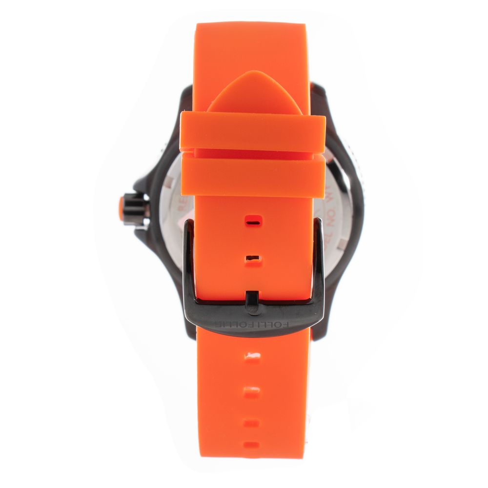 Folli Follie Women’s Watch, Black Dial, Orange Plastic Strap