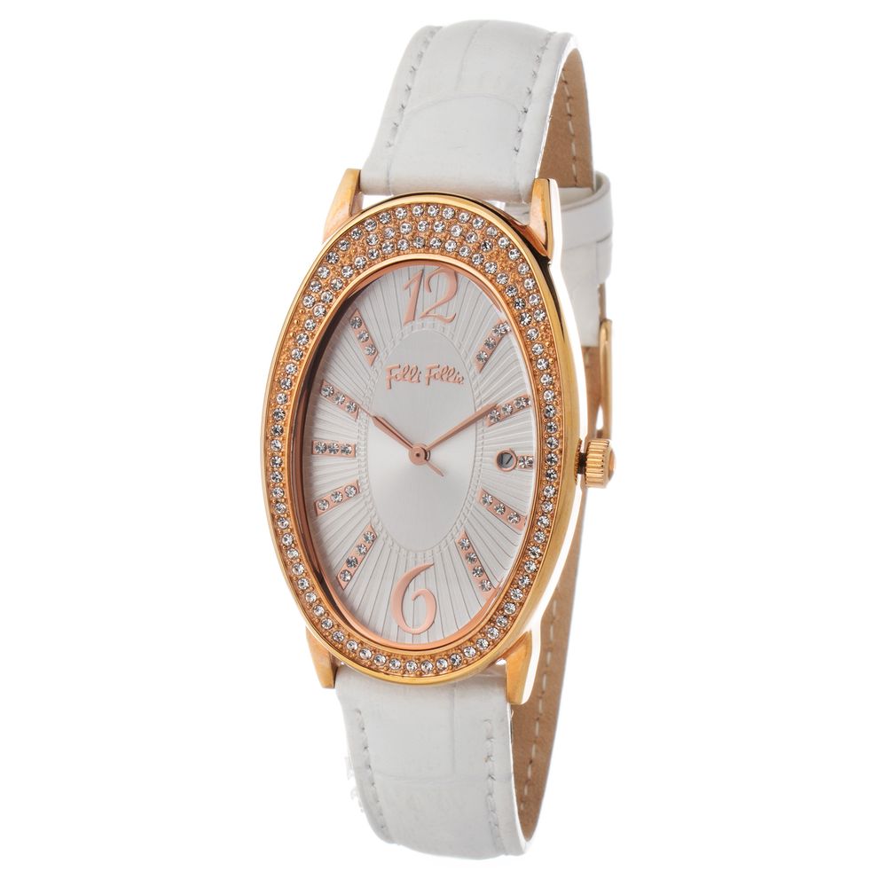 Folli Follie Women’s Watch, Analog Display, White Leather Strap
