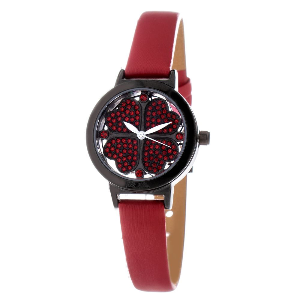 Folli Follie Women’s Watch, Red Dial, Red Leather Strap
