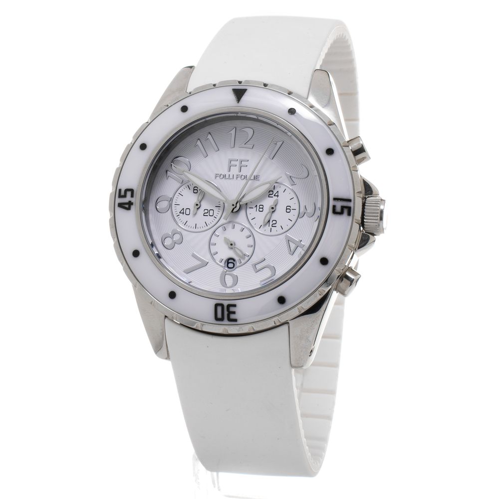 Folli Follie Women’s Watch, White Dial, White Silicone Strap