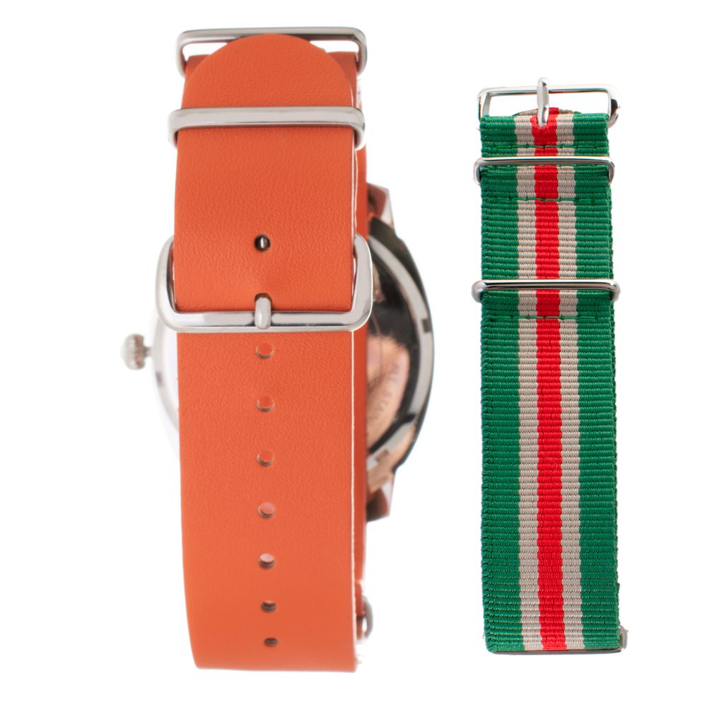 Folli Follie Women’s Watch, Grey Dial, Orange Leather Strap