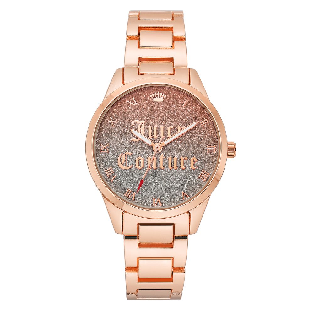 Juicy Couture Women’s Watch, Pink Metal Case, Silver Dial