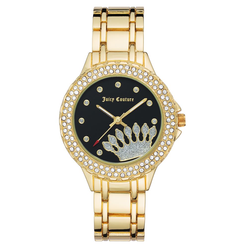 Juicy Couture Women’s Watch, Elegant Black Dial, Golden Metal Bracelet
