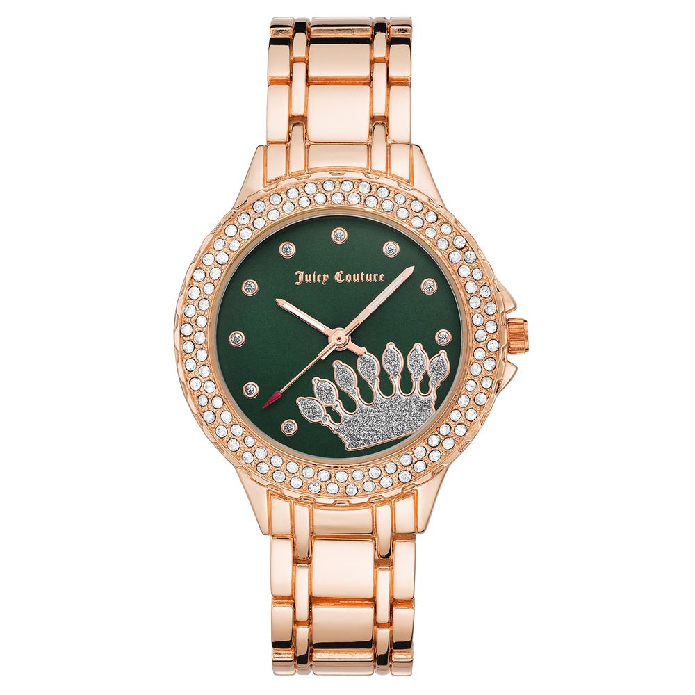 Juicy Couture Women’s Watch, Green Dial, Pink Metal Strap